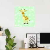 Affiche mignonne de bébé girafe / impression (Bureau à domicile)
