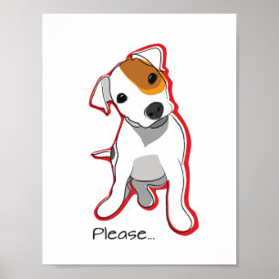 Affiche mignonne de chiot de Jack Russell avec
