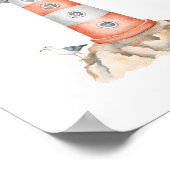 Affiche mignonne phare à l'aquarelle (Coin)