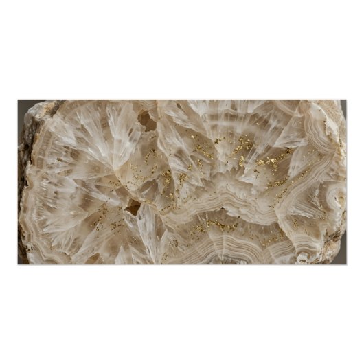 Affiche Minérale Or Geode Quartz Cristallin (Devant)