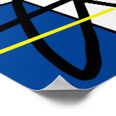 Affiche minimaliste abstraite jaune noir bleu (Coin)