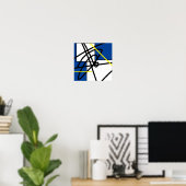 Affiche minimaliste abstraite jaune noir bleu (Bureau à domicile)