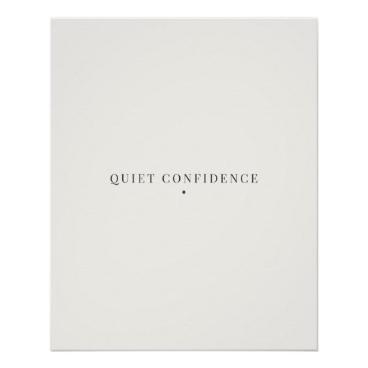 Affiche minimaliste Confiance discrète (Devant)