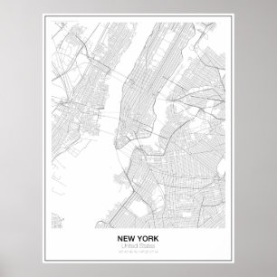 Affiche minimaliste de carte de New York