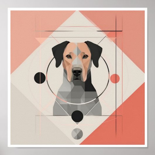 Affiche minimaliste de chien abstrait (Devant)