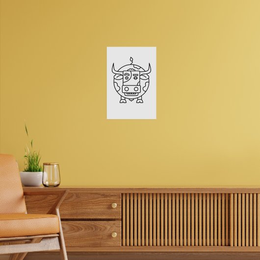 Affiche minimaliste Taureau Clueless (Salon 2)