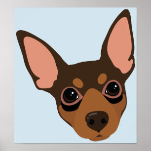 Affiche minimum de portrait de chien de Pin de