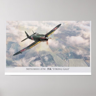 Affiche "Mitsubishi A7M " d'art d'aviation