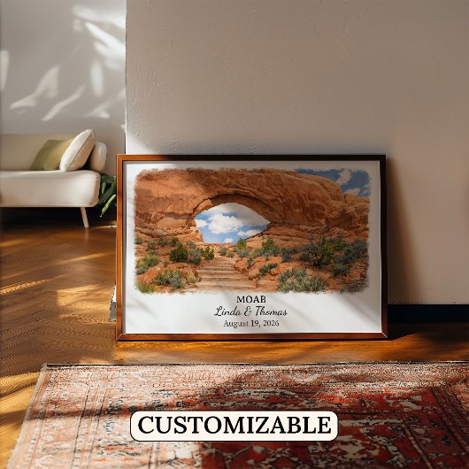 Affiche Moab Utah, Aquarelle, Sur mesure