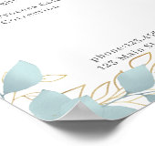 Affiche moderne de feuilles vertes blanches (Coin)