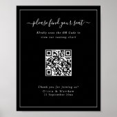 Affiche moderne de tableau de sièges QR Code de ma (Devant)