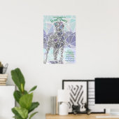 Affiche moderne du Grand Danois vert (Bureau à domicile)