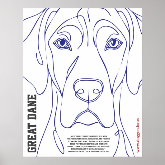 Affiche moderne du Grand Danois vert (Devant)