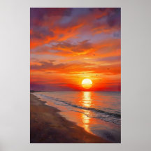 Affiche Moderne Nature Coucher de Soleil Décoratio