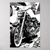 Affiche monochrome Classic Cruiser Spirit