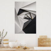 Affiche monochrome origami en spirale (Cuisine)