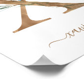 Affiche Monogramme Floral Aquarelle Lettre X Or (Coin)