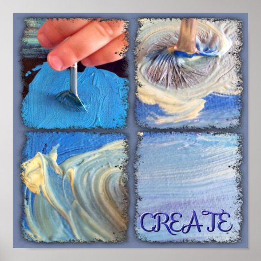 Affiche montrant de jeunes mains en train de créer (Devant)