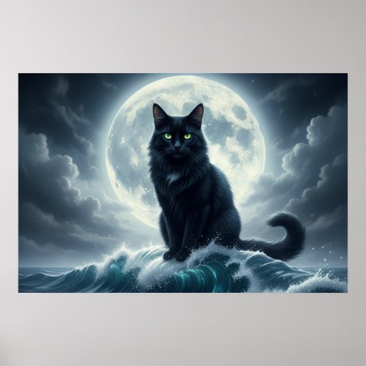Affiche Moonlight Wave & Black Cat (Devant)