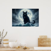 Affiche Moonlight Wave & Black Cat (Cuisine)