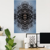 Affiche motif des branches Abstraites (Bureau à domicile)