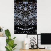 Affiche motif des branches Abstraites (Bureau à domicile)