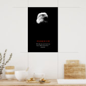 Affiche motivante liberté aigle chauve noir blanc (Cuisine)
