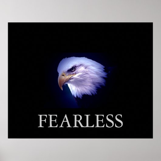 Affiche motivationnelle aigle intrépide noir et bl (Devant)