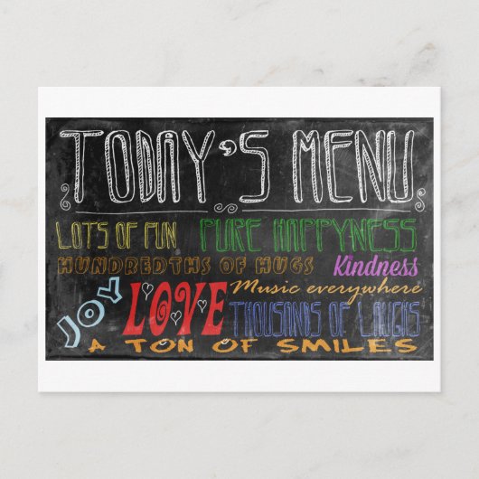 Affiche motivationnelle du Menu d'aujourd'hui (Devant)