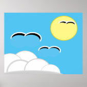 Affiche - Mouettes en vol (Devant)