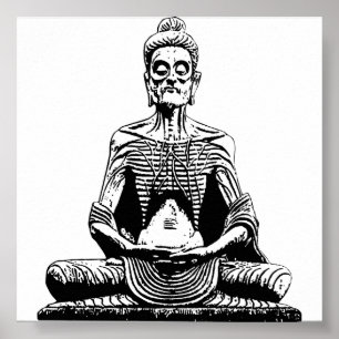 Affiche mourante de faim de géant de Bouddha