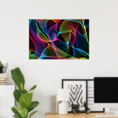 affiche multicolore Abstraite (Bureau à domicile)