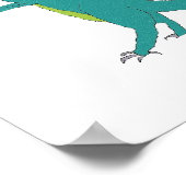 Affiche multicolore de dinosaures (Coin)