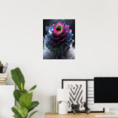Affiche murale à motif fleuri psychédélique (Bureau à domicile)