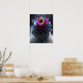 Affiche murale à motif fleuri psychédélique (Cuisine)