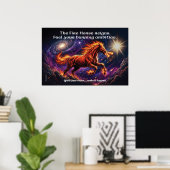 Affiche murale "Ambition brûlante" du Cheval de Fe (Bureau à domicile)