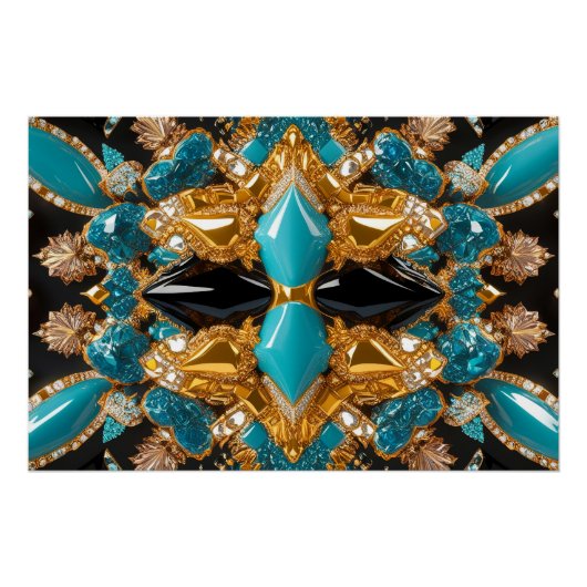 Affiche murale avec design des couleurs Bahamas (Devant)