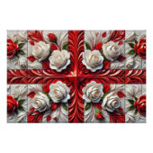 Affiche murale avec design Rose anglais (Devant)