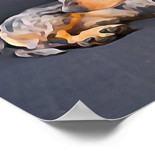 affiche murale bleu dachshund (Coin)