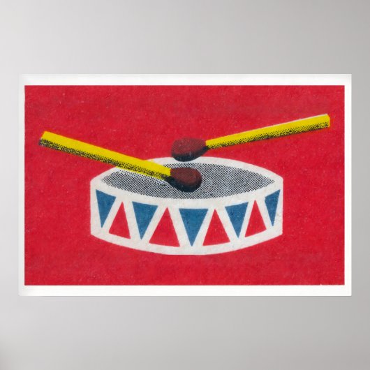 Affiche murale de boîte d'allumettes de tambour - (Devant)