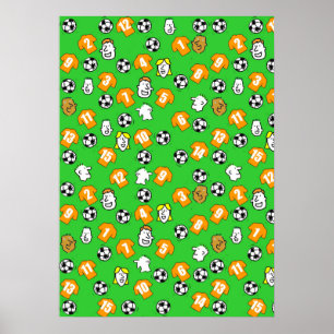 Affiche murale de football avec maillots orange do