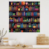 Affiche murale de la bibliothèque colorée Imprimer (Cuisine)