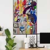 Affiche murale de la femme (Bureau à domicile)