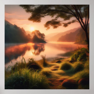 Affiche murale de la rivière Landscape