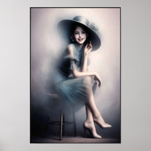 Affiche murale de mode vintage élégante des années