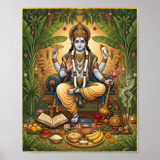 Affiche murale dévotionnelle de Lord Satyanarayana (Devant)