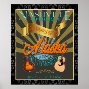Affiche murale du fan de musique country de l'Alas