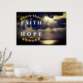 Affiche murale inspirante Faith & Hope Sunset (Cuisine)