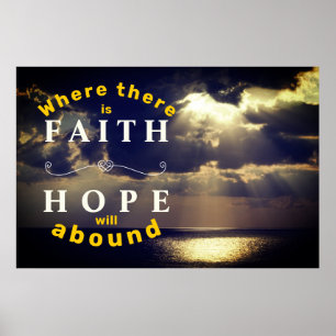 Affiche murale inspirante Faith & Hope Sunset