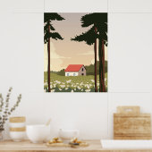 Affiche murale paysage forestier, maison dans la f (Cuisine)